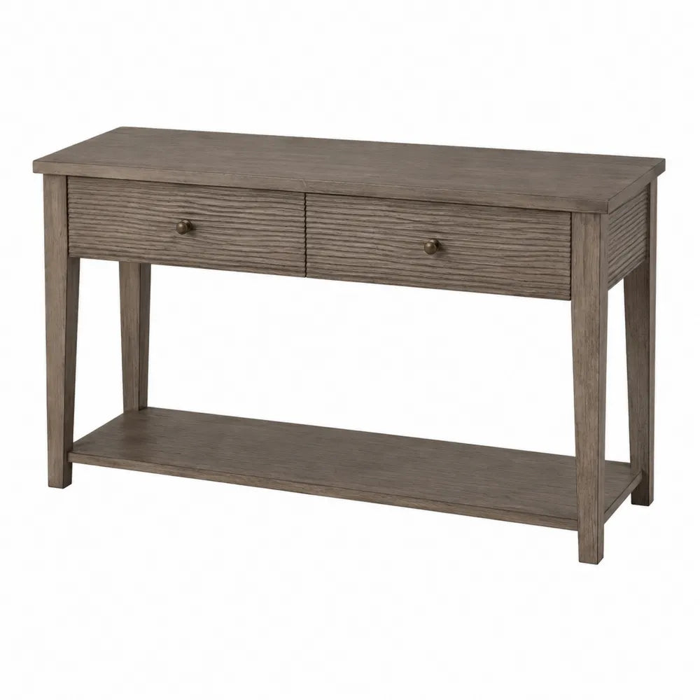 Console en bois avec 2 tiroirs Gris