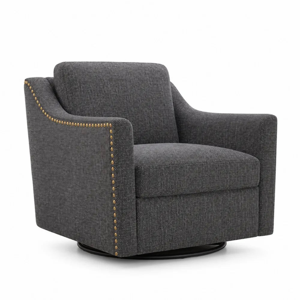 Fauteuil pivotant en tissu Gris
