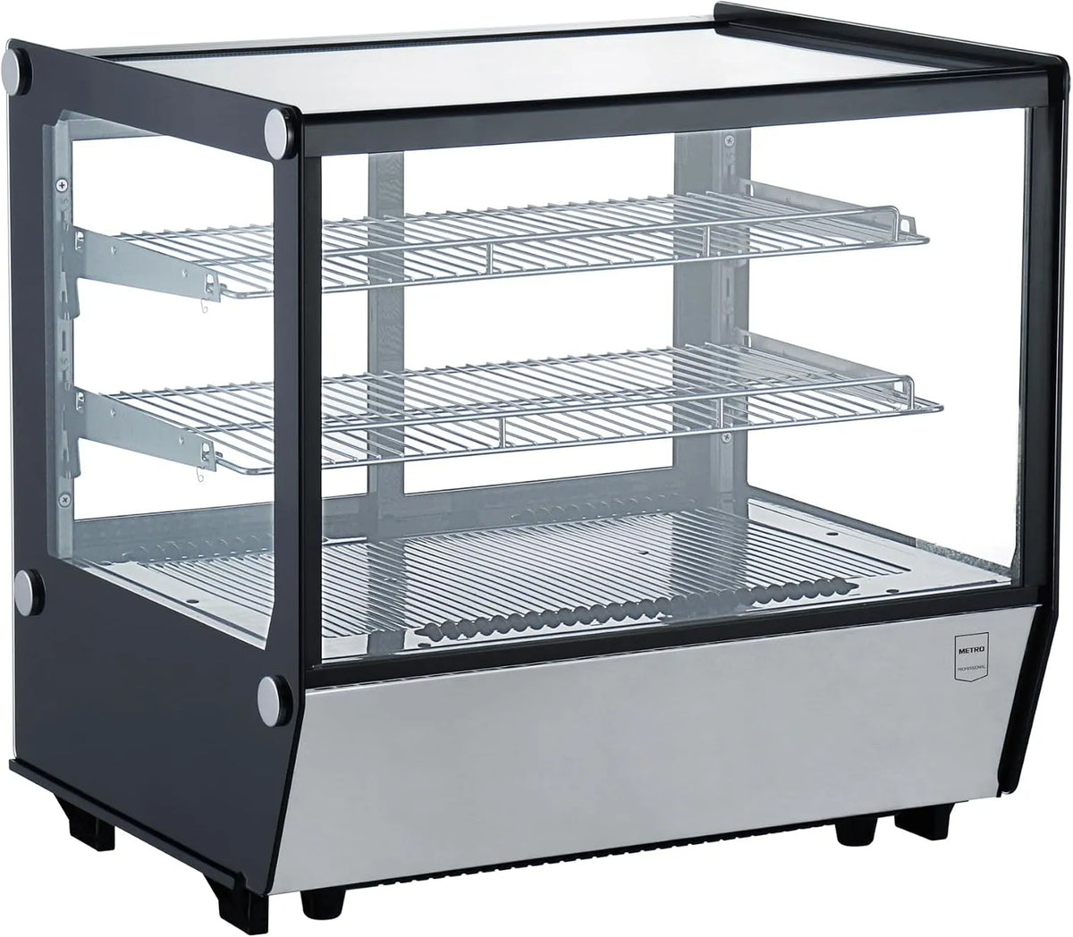 Vitrine réfrigérée GCV1120R, 70.2 x 56.8 x 68.6 cm, 120 L, acier inoxydable, inox, plastique, verre, 2 étagères réglables, froid ventilé