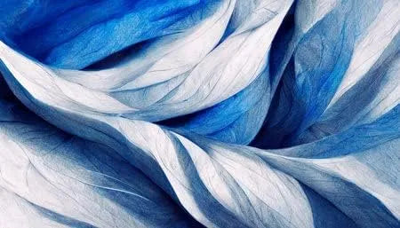 Produit 190764511, adrium Image d'affichage 140 x 80 cm: fond bleu et blanc abstrait. Lignes courbes dynamiques avec vagues et courbes fluides