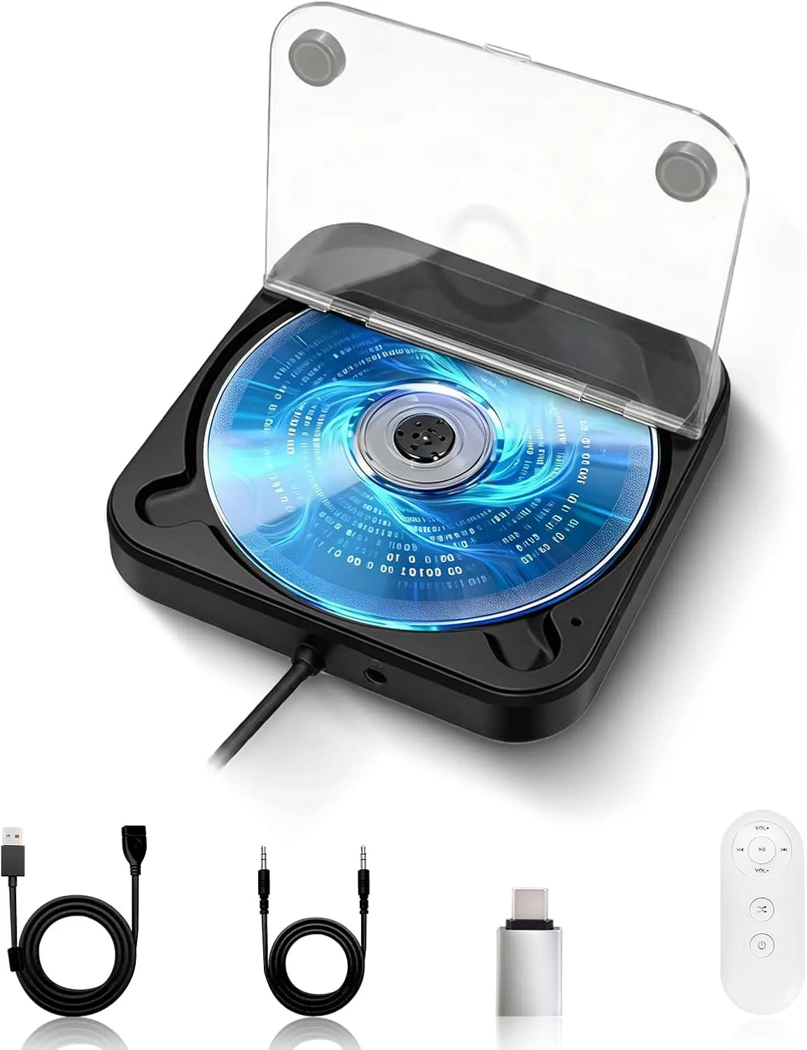Ordinateur portable, USB, noir, Lecteur CD Externe Portable, Lecteur CD pour Voiture, port USB, Télévision, Plug and Play, Lecteur CD Voiture avec
