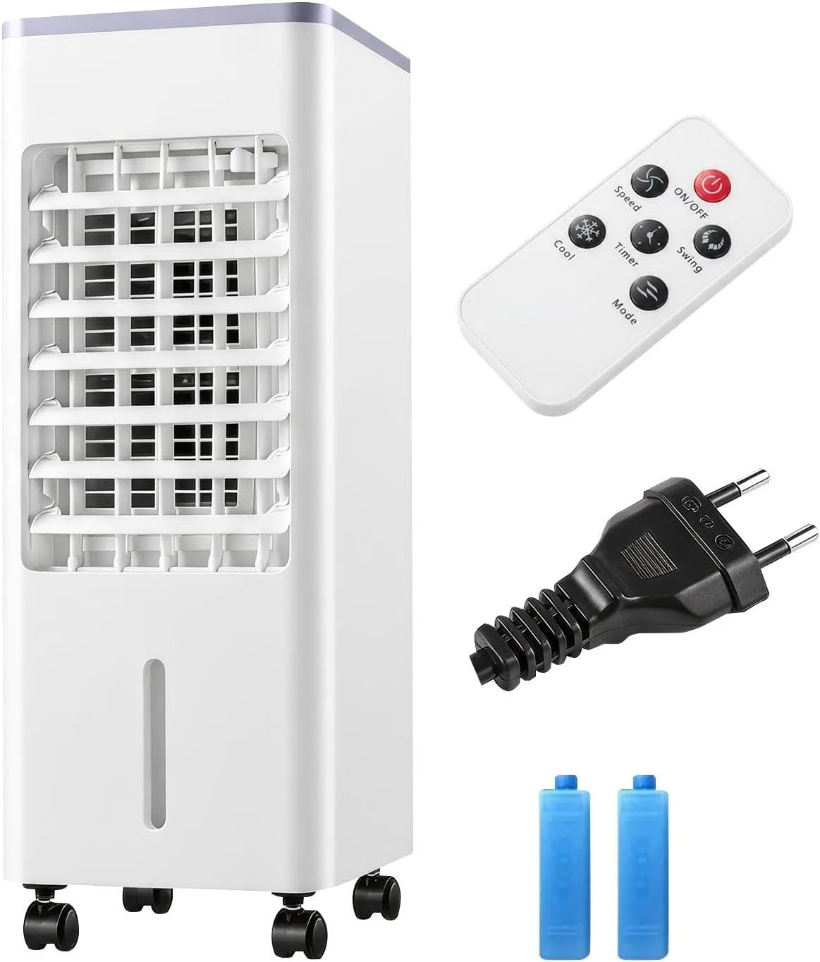 Climatiseur, 24 × 20 × 55CM, 12 L, minuteur, 3 vitesses, grand réservoir, silencieux, 3 Modes, Réservoir 12L, Minuterie 7.5 h, sans Télécommande