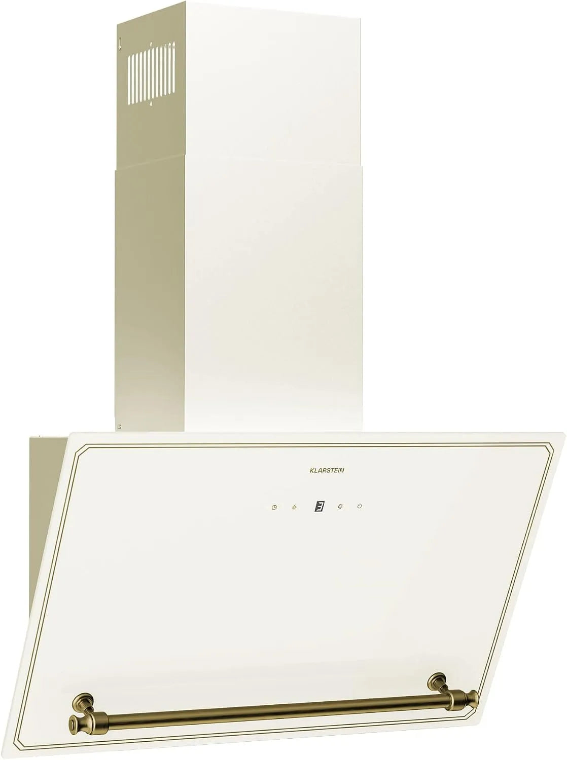 Klarstein Hotte aspirante, 60cm, 336 m3/h, 52 dB, hotte de cuisine, tactile, silencieux, Écran LED, A++ Énergie, Crème & Or, Extraction &