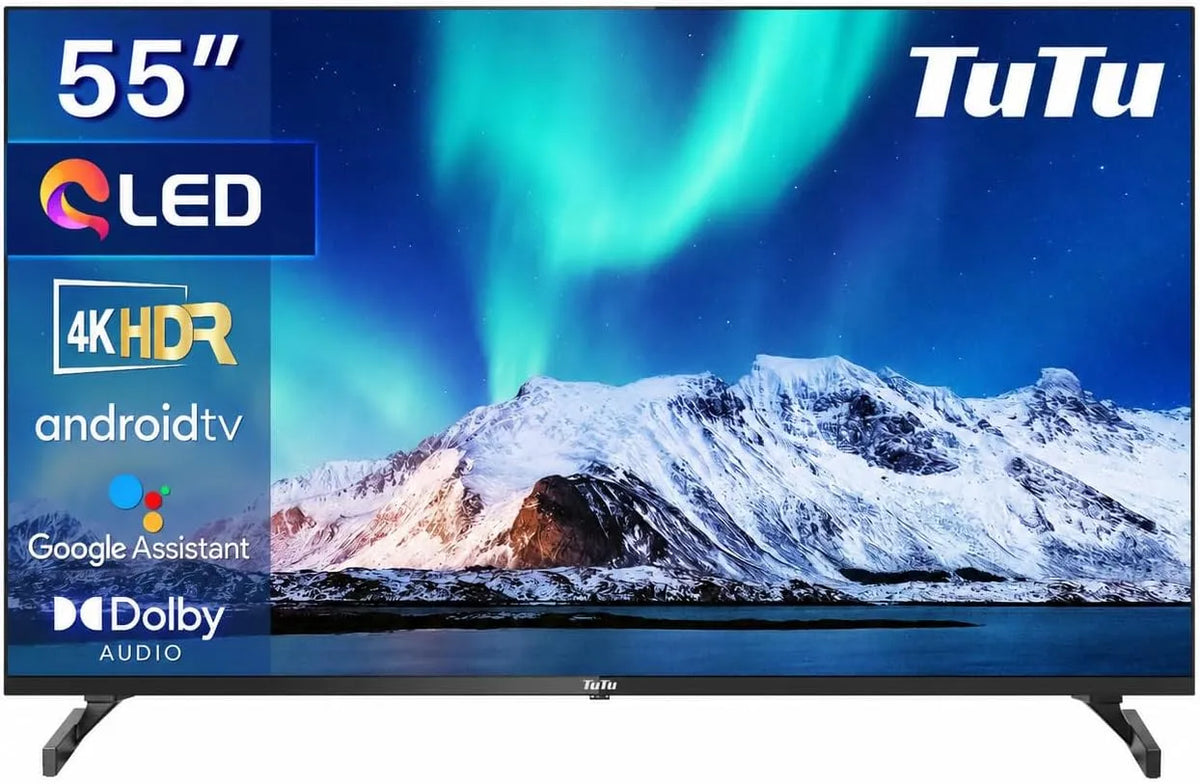 Smart TV, 55 pouces, téléviseur, TuTu TUQ55UN1, QLED, triple tuner DVB-T2, S2, Wi-Fi, Bluetooth, Android OS, App Store, 139 cm, Chromecast, Molotov et