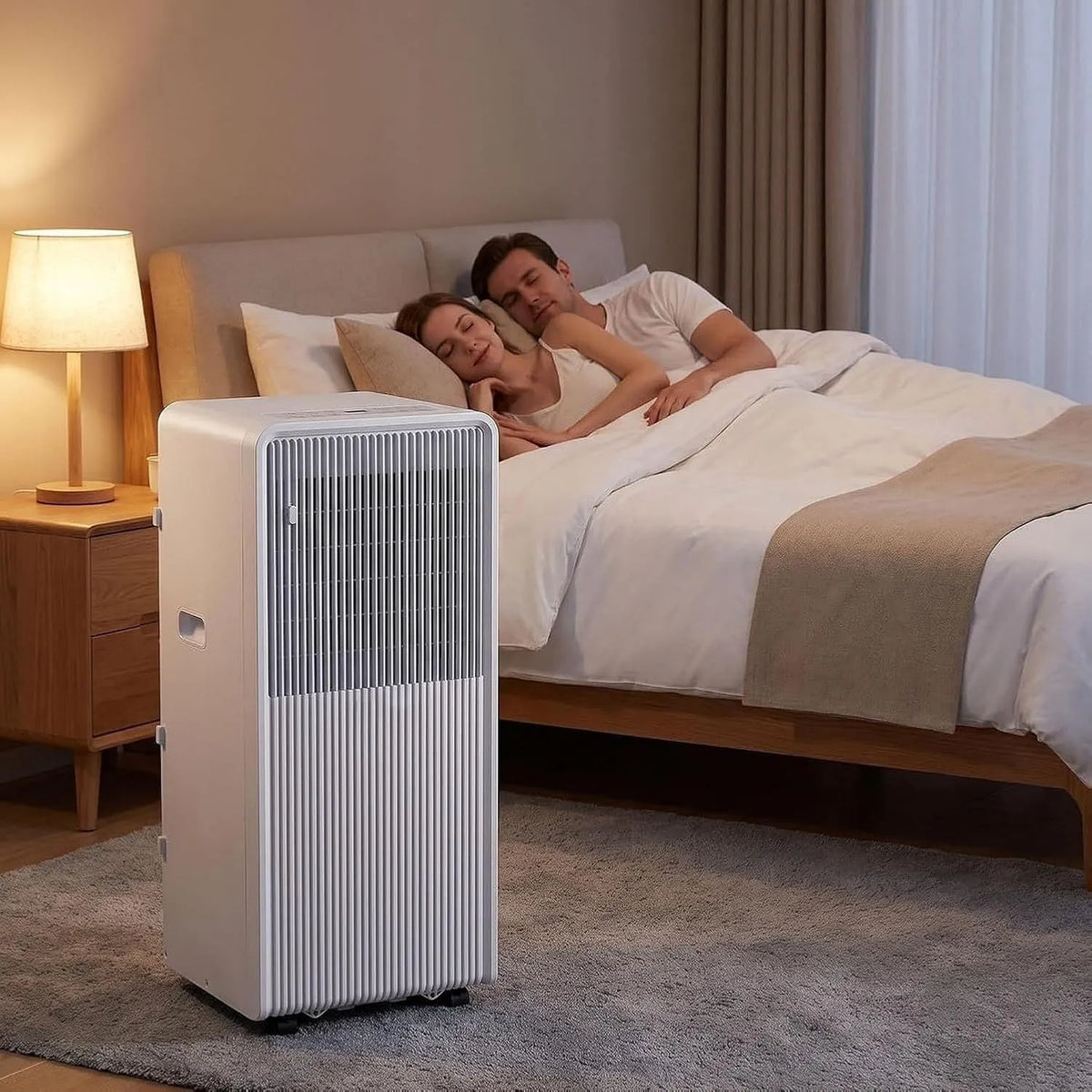 Climatiseur 24H, minuteur, Prise UK 3 Broches BS 1363, 10000 Btu, Climatiseur Mobile 12000 BTU avec Télécommande, Mode Nuit, Kit Fenêtre pour Bureau
