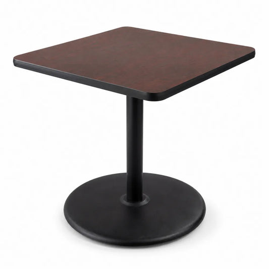 Table carrée en métal et stratifié 70x70 cm Noir et Bois