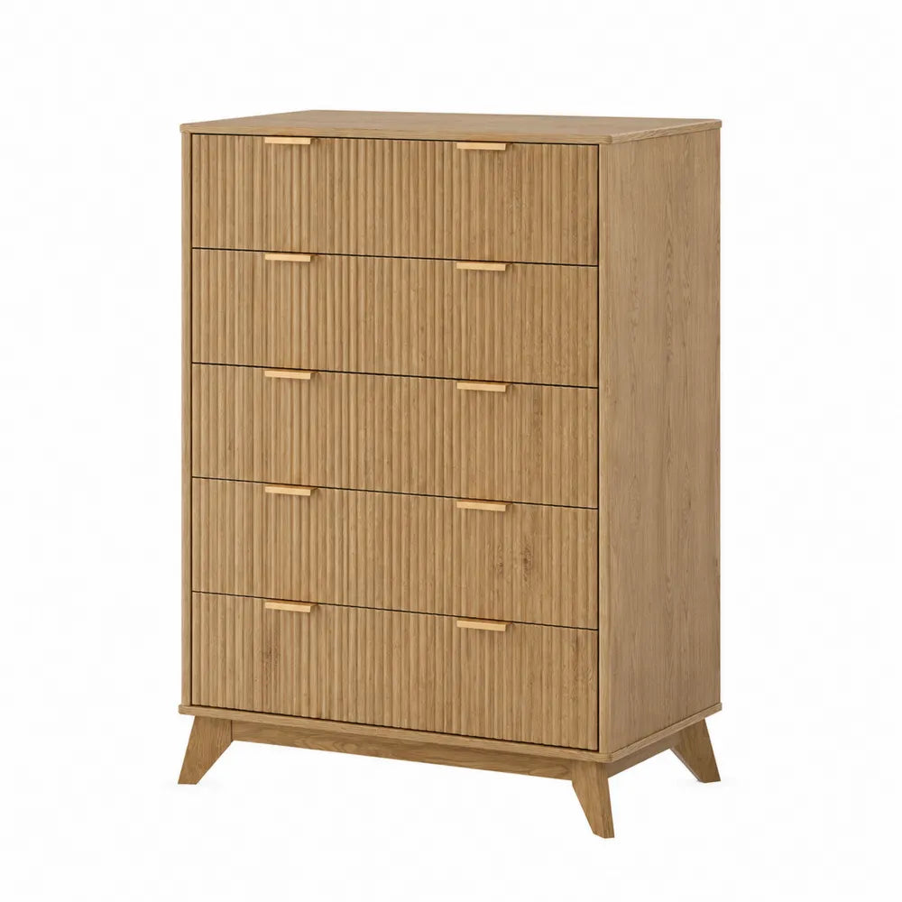 Commode en Chêne Massif à 5 Tiroirs