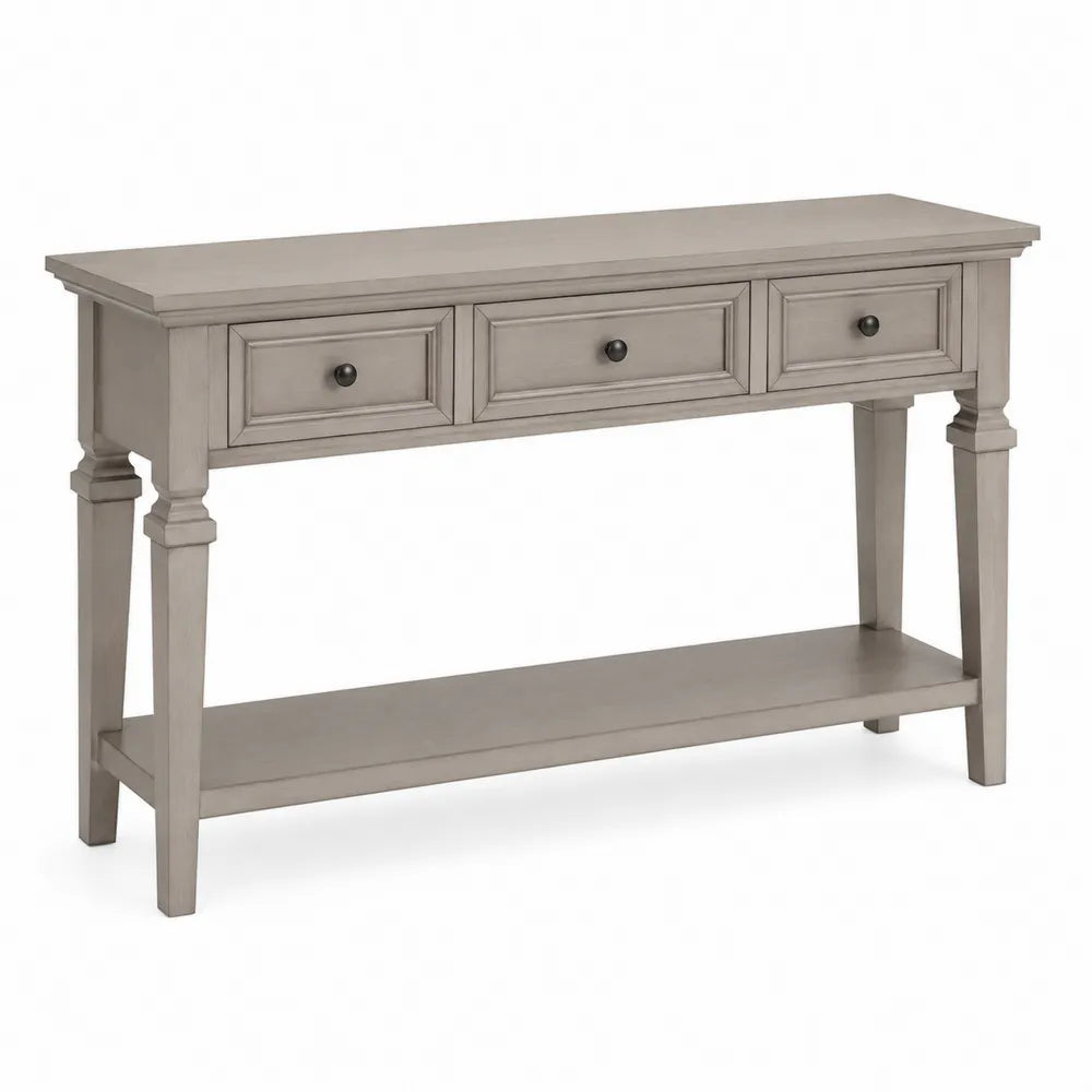 Console 3 tiroirs en bois Gris