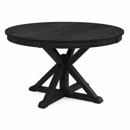 Table à manger ronde en bois noir Ø120 cm
