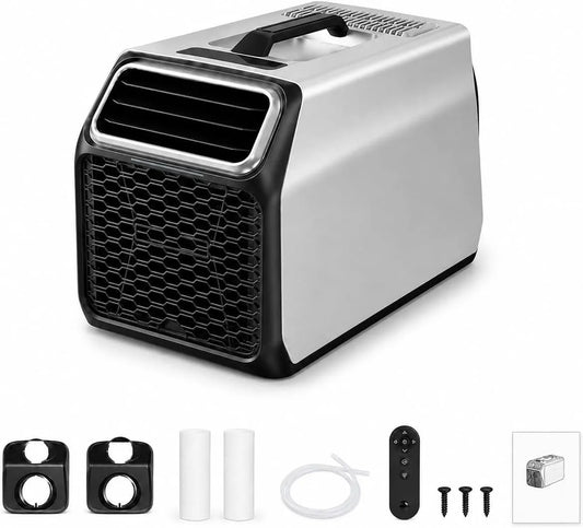 Climatiseur, 1400 W, 220 V, tactile, minuteur, argenté, minuterie programmable et confort quotidien flexible, Solution compacte pour espaces de 8-10