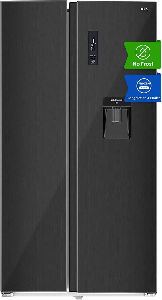 Réfrigérateur, 559 L, CHiQ FSS559NEI42D, No Frost, Inverter, noir, Garantie Compresseur 12 Ans, Écran LED Numérique