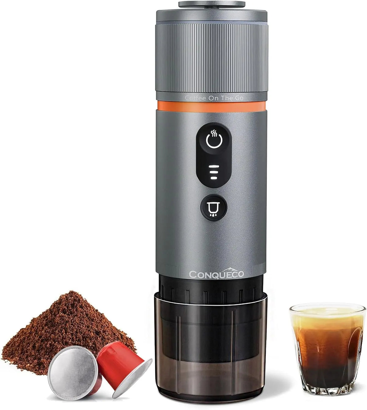 Nespresso CP-023 Radiateur électrique, 12 V, portable, camping, CONQUECO Machine à Cafe Portable - Cafetière à Expresso Chauffage Électrique de Voyage