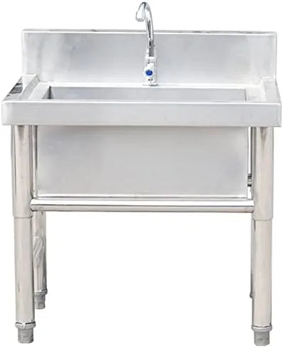 Lave-linge cm, 60, 19, 7 pouces, professionnel, acier inoxydable, 50 cm, Évier Utilitaire autoportant pour Lave-Linge et sèche-Linge, évier de Sol