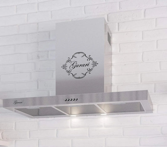 Hotte aspirante, 70 cm, 1000 m3/h, hotte de cuisine, 3 vitesses, installation murale, acier inoxydable, 3 Filtres métalliques, LED, Gurari 461 IS
