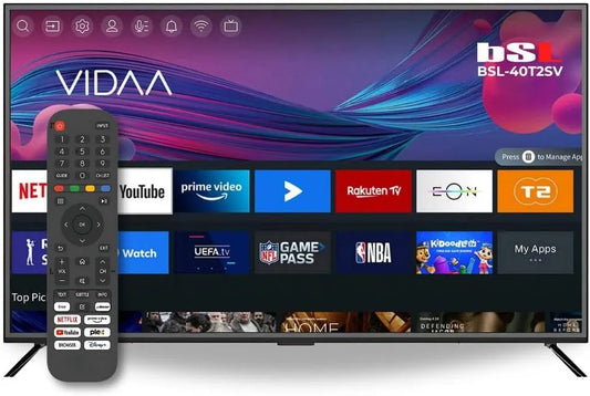 Smart TV BSL-40T2SV RJ45, 40 pouces, téléviseur, HDMI, USB, Wi-Fi, DVB-T2, Full HD, Netflix, Disney +, Dazn, Prime