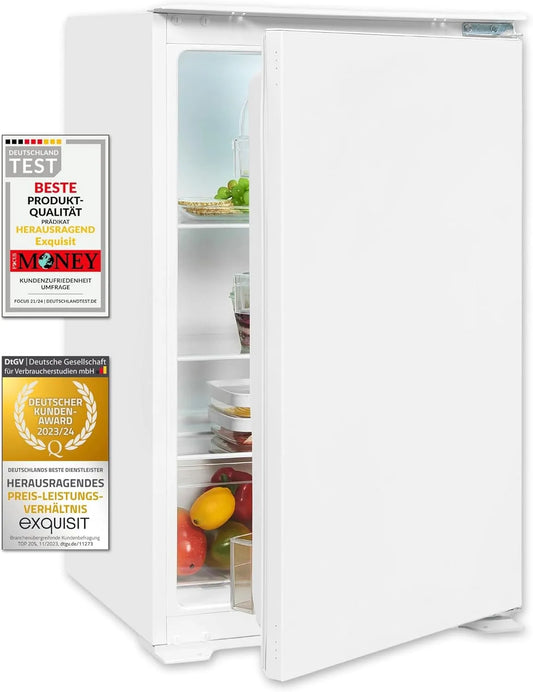 Exquisit EKS131-V-040F Congélateur, 129 L, classe énergétique D, encastrable, armoire congélateur, blanc, hauteur de niche 87, LED, 8 cm, technologie