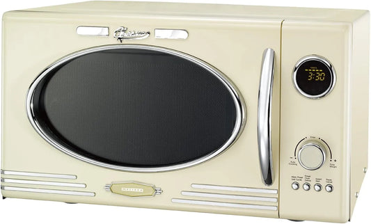 Micro-ondes, 23 L, 1000 W, gril, Melissa Four à micro-ondes rétro 16330128-1000 W - cavité 23 L - modèle avec fonction grill - couleur crème