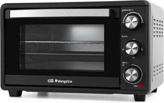 Four électrique, 28 L, 1500 W, 90 à 230 °C, minuteur, thermostat, lumière intérieure, double verre, avec accessoires