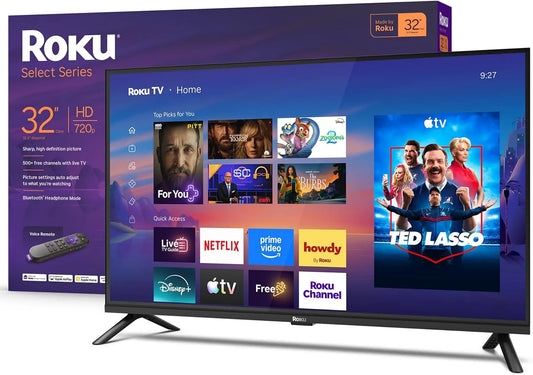 Smart TV 720p, 32 pouces, téléviseur, Wi-Fi, Roku Smart TV 2026, RokuTV avec télécommande vocale, des Sports et des