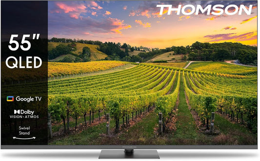 Google 55QG5C14 Smart TV, 55 pouces, téléviseur, QLED, HDR, son Dolby, HDMI, Wi-Fi, Bluetooth, HDR10, Triple-Tuner, Dolby Audio, 139 cm, CI+, Câble