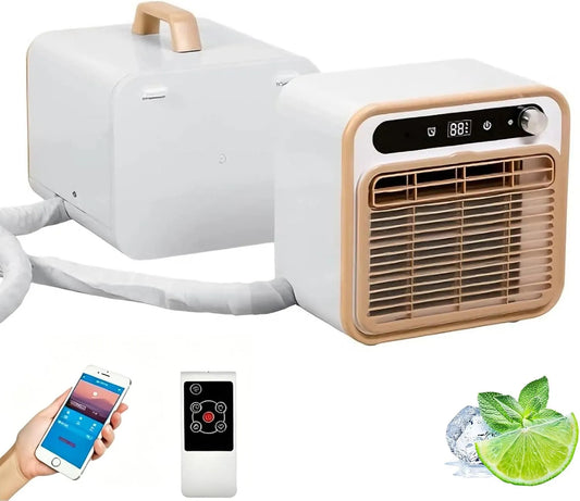 Climatiseur 12H 1.5m-Pipe, 130 m3/h, 40 dB, portable, minuteur, Wi-Fi, silencieux, camping, Débit d'Air 130m3, Unité de Climatisation 5000 BTU avec