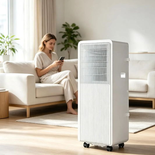 Climatiseur 14000BTU, portable, minuteur, silencieux, minuterie 24 h et kit d'installation Complet pour fenêtre, refroidit jusqu'à 40 m2, 14 000 BTU