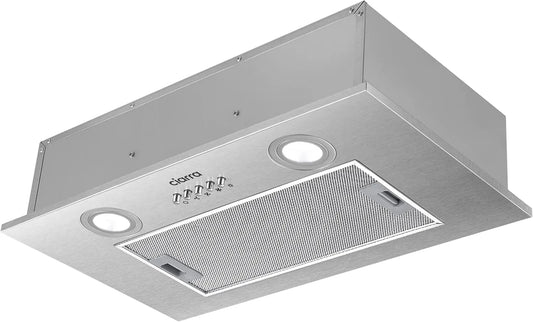 CIARRA Vitesses-CBCS5913A Hotte aspirante, 52 cm, 300 m3/h, classe énergétique B, hotte de cuisine, évacuation et recyclage, 3 vitesses, encastrable