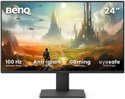 Moniteur, 24 pouces, 100 Hz, BenQ GW2491E 1080p, configuration gaming, Full HD, dalle IPS, HDMI, écran PC, bleu, 2025 New, Certifié TUV, FHD, 100Hz