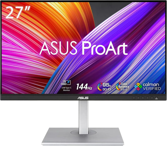ASUS PA278CGV DCI-P3 Moniteur, 27 pouces, 2560 × 1440, 144 Hz, dalle IPS, USB, professionnel, VESA DisplayHDR 400, USB-C PD 90W, 95%, QHD, précision