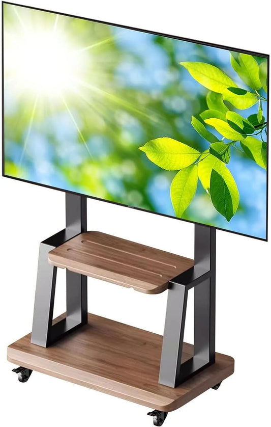Smart TV, 110 pouces, téléviseur, écran LCD, Charge maximale de 500 kg, Support de télévision au sol roulant pour grands téléviseurs LCD/LED de 32 à