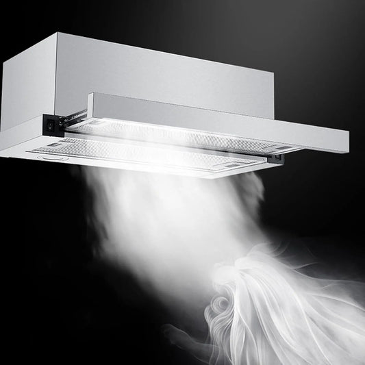 Hotte aspirante, 60 cm, hotte de cuisine, éclairage LED, pour cuisines, appartements, maisons de location, hotte intégrée 18 m3/min
