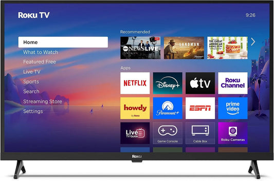 Smart TV 1080p, 32 pouces, téléviseur, Wi-Fi, Full HD, Roku Smart TV 2025, TV Roku avec télécommande vocale, sports