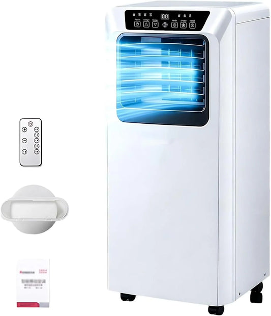 Climatiseur 9000BTU, 33 × 28 × 68 cm, télécommande 9000BTU, Climatiseur 7000/9000 BTU, Les deux puissances partagent le même format compact pour