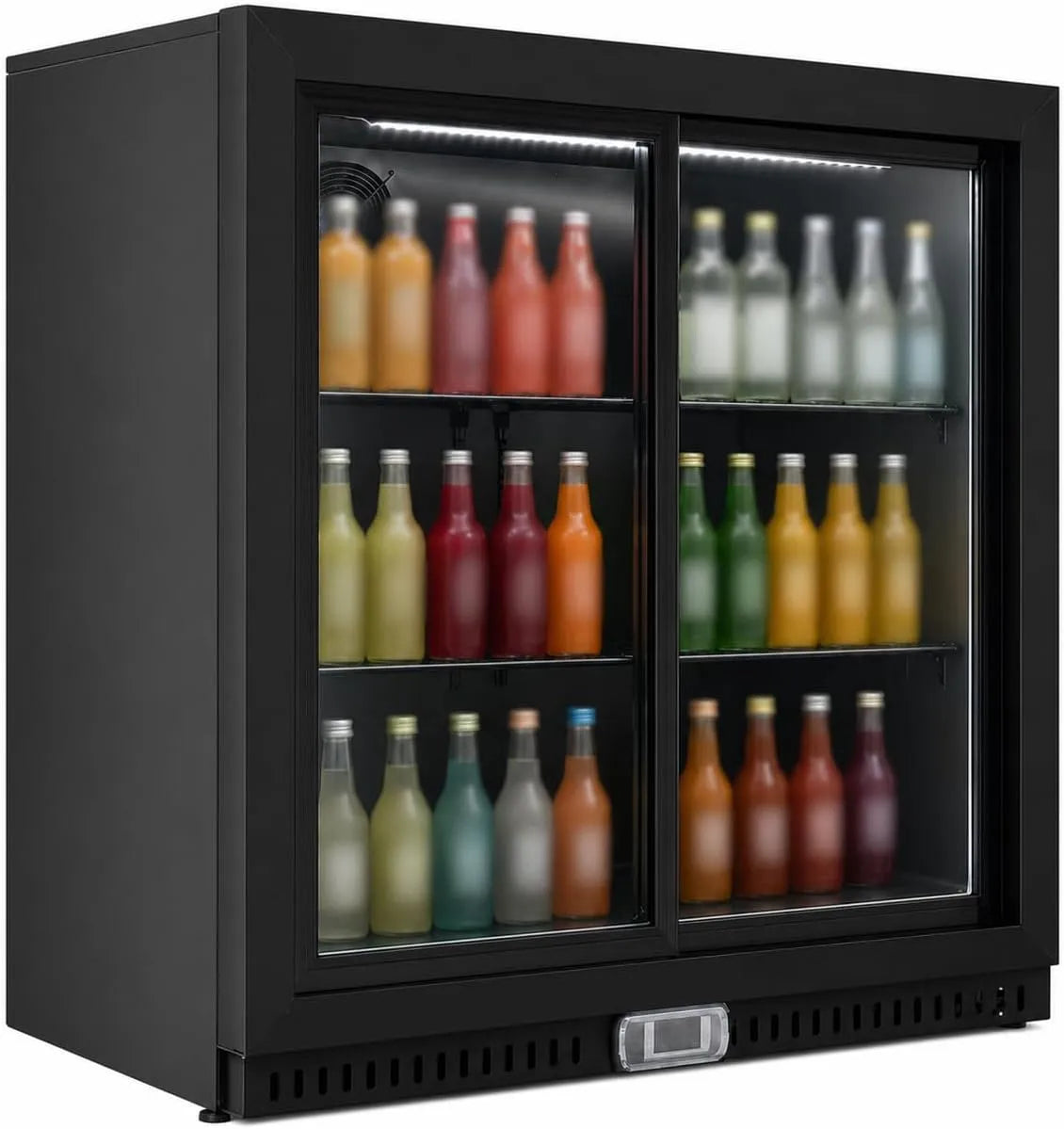 modèle R290, Générique Arrière Bar Réfrigéré 2 Portes Coulissantes Vitrées 900 mm - 192 L - Froid Ventilé - R290
