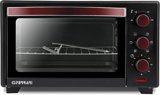 Four électrique G10135, 20 L, 1380 W, 100 à 230 °C, noir, G3 Ferrari G10135 Four électrique ventilé 'Le Moro 20 Plus', 20 litres, Anti-adhérent